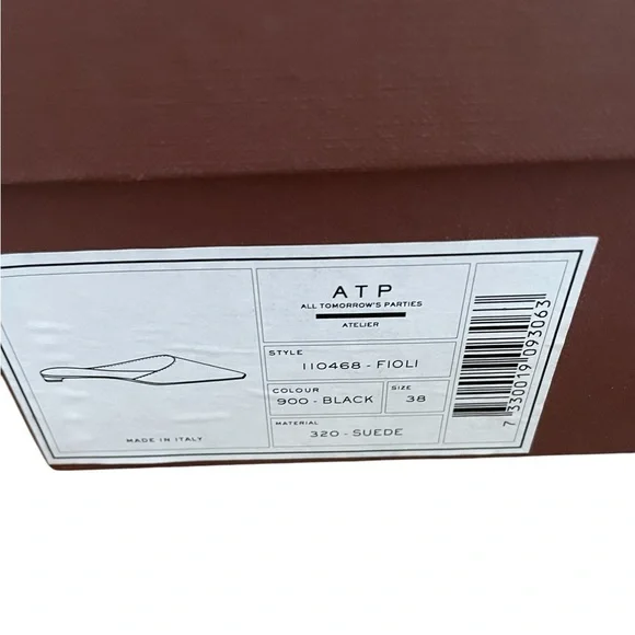 ATP ALL TOMORROW’S PARTIES ATELIER Black Suede Mule Flats - Picture 16 of 16